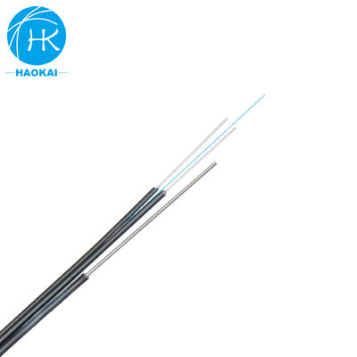 FTTH 8figure স্বয়ংসমর্থন বহিরঙ্গন ড্রপ ফাইবার অপটিক্যাল ক্যাবল কালো ইস্পাত তারের সঙ্গে