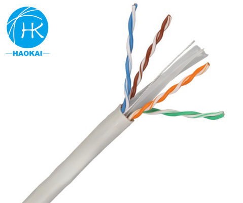 সলিড খালি তামা ইনডোর ল্যান ক্যাবল ইউটিপি CAT6 কাস্টমাইজড 4 জোড়া 23awg 0.57mm 250MHz