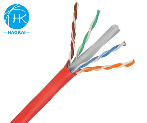 সলিড খালি তামা ইনডোর ল্যান ক্যাবল ইউটিপি CAT6 কাস্টমাইজড 4 জোড়া 23awg 0.57mm 250MHz
