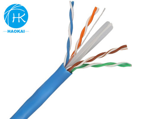সলিড খালি তামা ইনডোর ল্যান ক্যাবল ইউটিপি CAT6 কাস্টমাইজড 4 জোড়া 23awg 0.57mm 250MHz