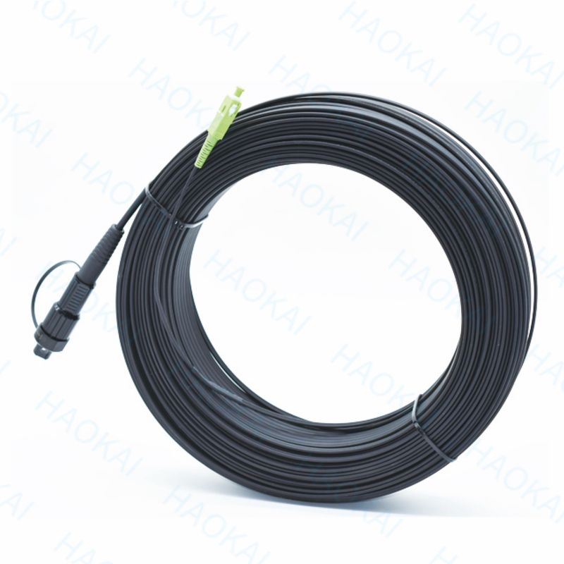 SC APC FTTA ফাইবার অপটিক ক্যাবল 5.0mm G657A2 LSZH 5M কালো প্যাচ কর্ড