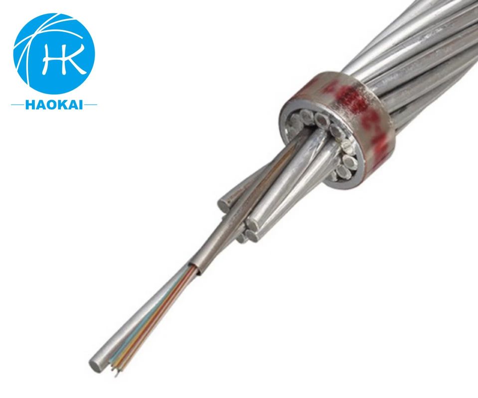 আউটডোর OPGW G652d স্ট্র্যান্ডড গ্রাউন্ড ওয়্যার ফাইবার অপটিক ক্যাবল 24 কোর 48 কোর 96 কোর 144 কোর